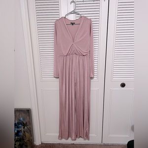 Express, maxi long sleeve dress, slit in the middle front